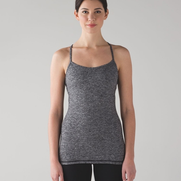 💥 Lululemon Power Y Tank *LuonHeathered Black - Picture 1 of 6